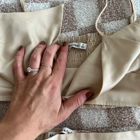 Two Piece Satin Champagne Set from Abercrombie & Fitch - Picture 2 of 3